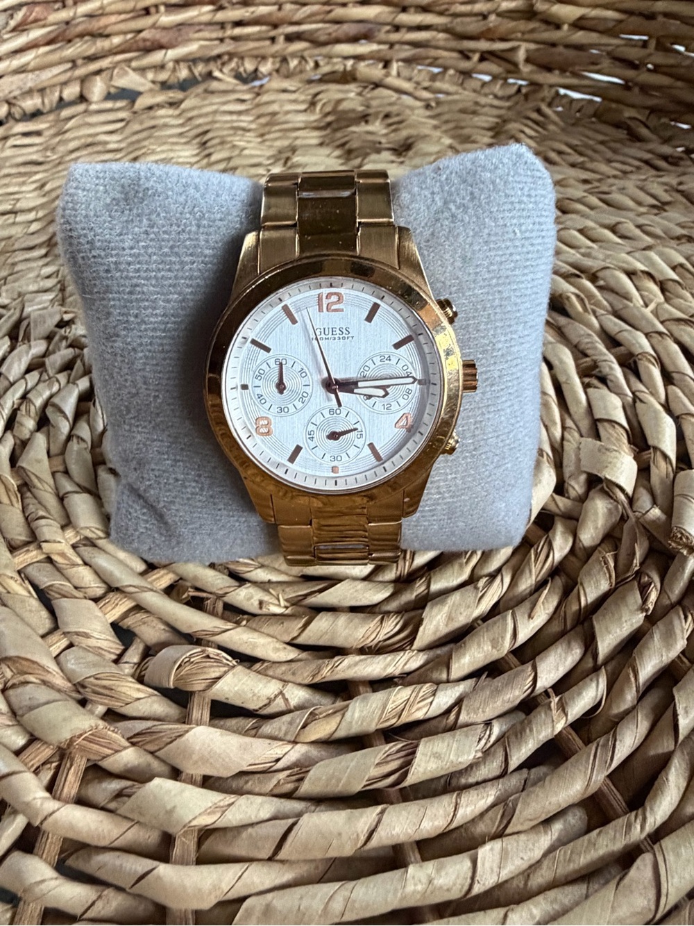 GUESS Rose Gold Watch with White Pearl Dial